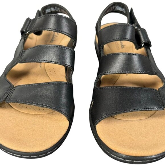 CLARKS Women Laurieann Style Black Leather Ortholite Sandals US 7.5W NEW - Picture 8 of 8